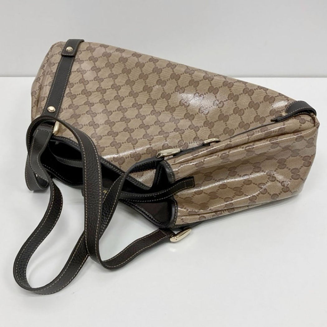GUCCI トートバッグ 293578 GGクリスタル PVC ビニール ブラウン