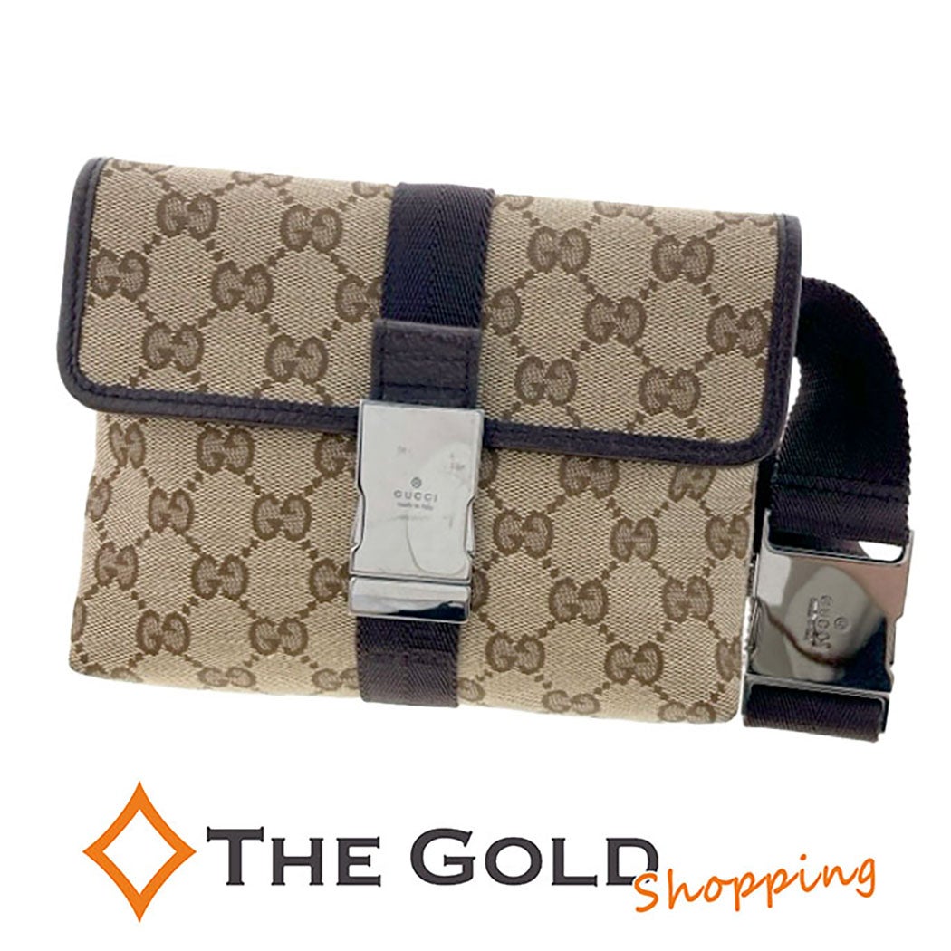 GUCCI ウエストバッグ 131236 GGキャンバス ブラウン ミニ ウエスト