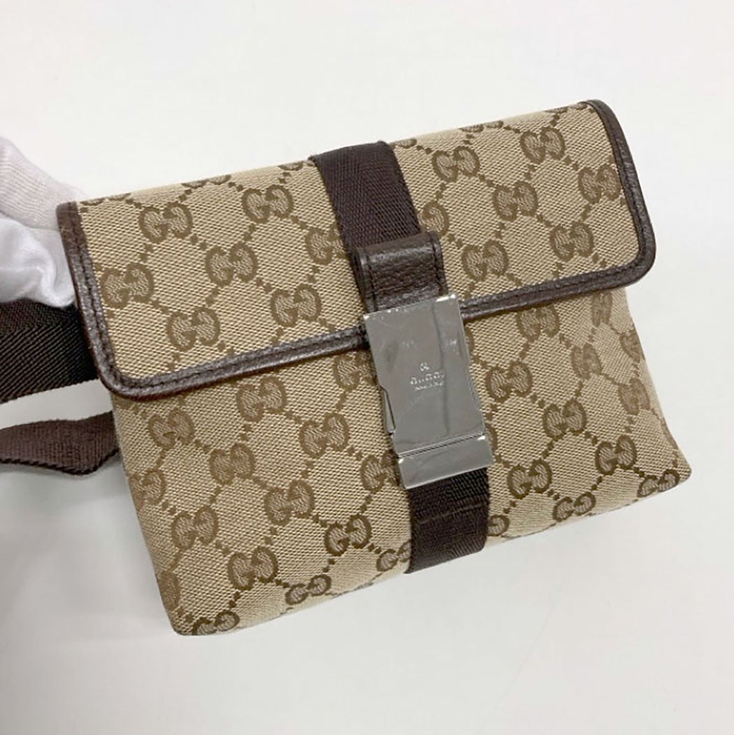 GUCCI ウエストバッグ 131236 GGキャンバス ブラウン ミニ ウエスト