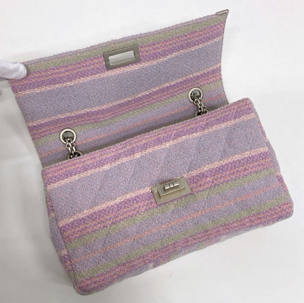 CHANEL マトラッセ 25cm 2.55 チェーンショルダーバッグ ツイード