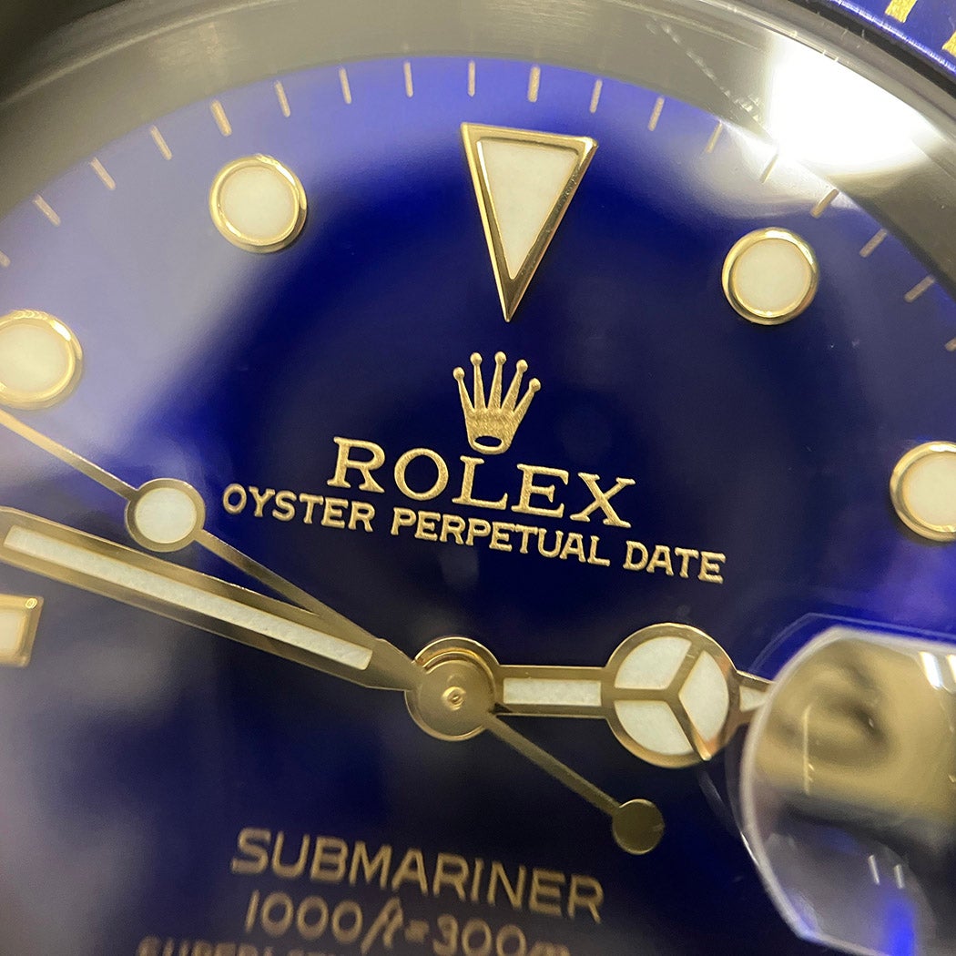 新品未使用 希少品 rolex掛け時計 青サブゴールド ROLEX サブマリーナー 16613 K番 OH済 青サブ 自動巻き 腕時計 メンズ