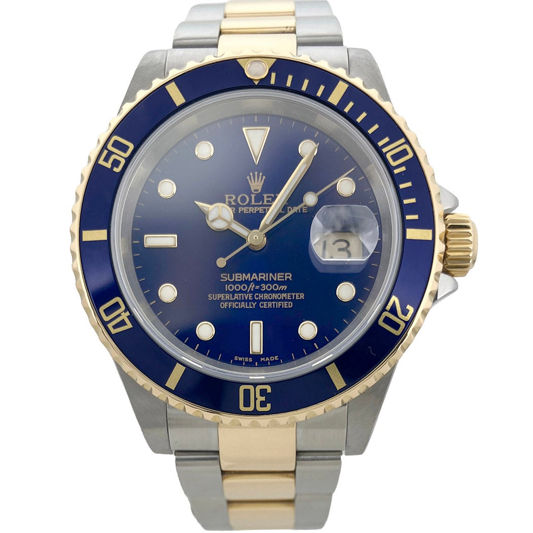ROLEX サブマリーナー 16613 K番 OH済 青サブ 自動巻き 腕時計 メンズ