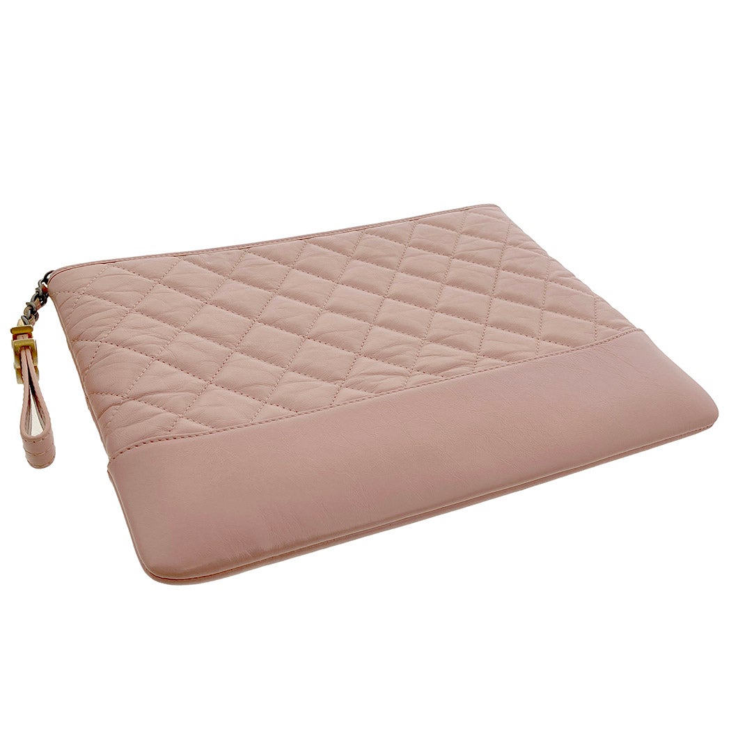 CHANEL ガブリエル クラッチバッグ A84287 ピンク カーフレザー