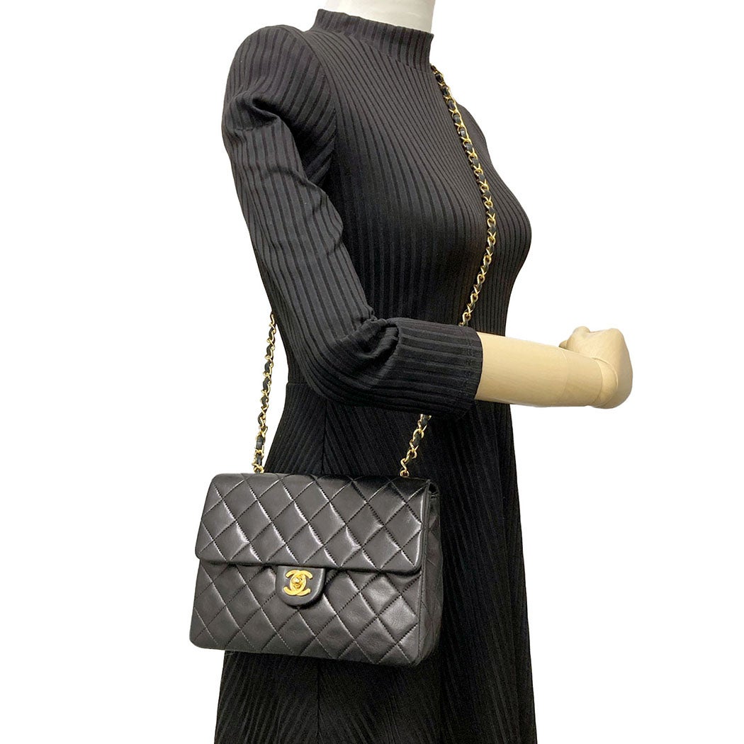 CHANEL マトラッセ 20cm シングルフラップ チェーンショルダーバッグ
