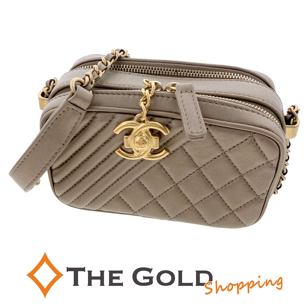 CHANEL ミニカメラバッグ A92656 14cm ブロンズ ゴールド金具 チェーン