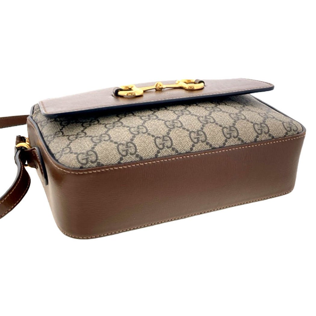 GUCCI ショルダーバッグ 645454 ホースビット GGスプリーム ブラウン系