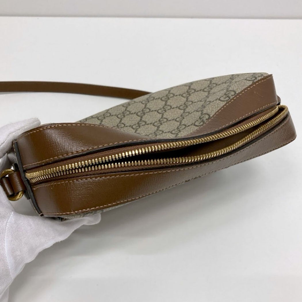 GUCCI ショルダーバッグ 645454 ホースビット GGスプリーム ブラウン系
