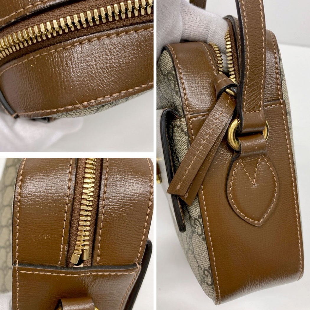 GUCCI ショルダーバッグ 645454 ホースビット GGスプリーム ブラウン系