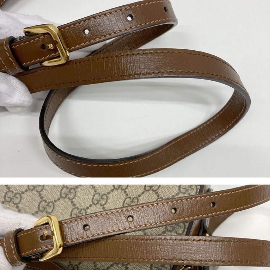 GUCCI ショルダーバッグ 645454 ホースビット GGスプリーム ブラウン系