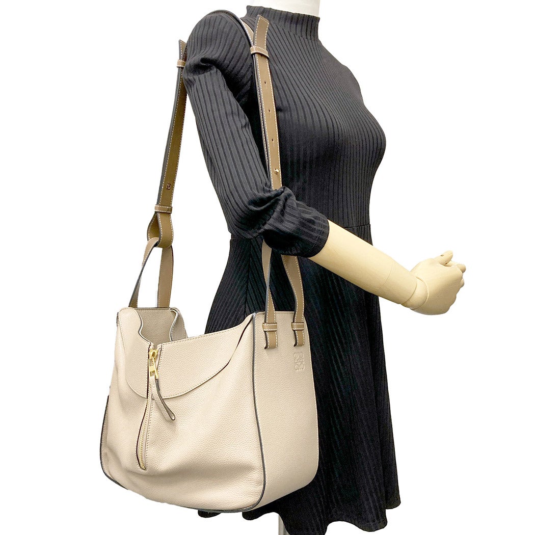ロエベ　LOEWE　ハンモック　ショルダーバッグ　2way　バイカラー　ブラウン LOEWE ハンモック スモール ブラウン ベージュ バイカラー