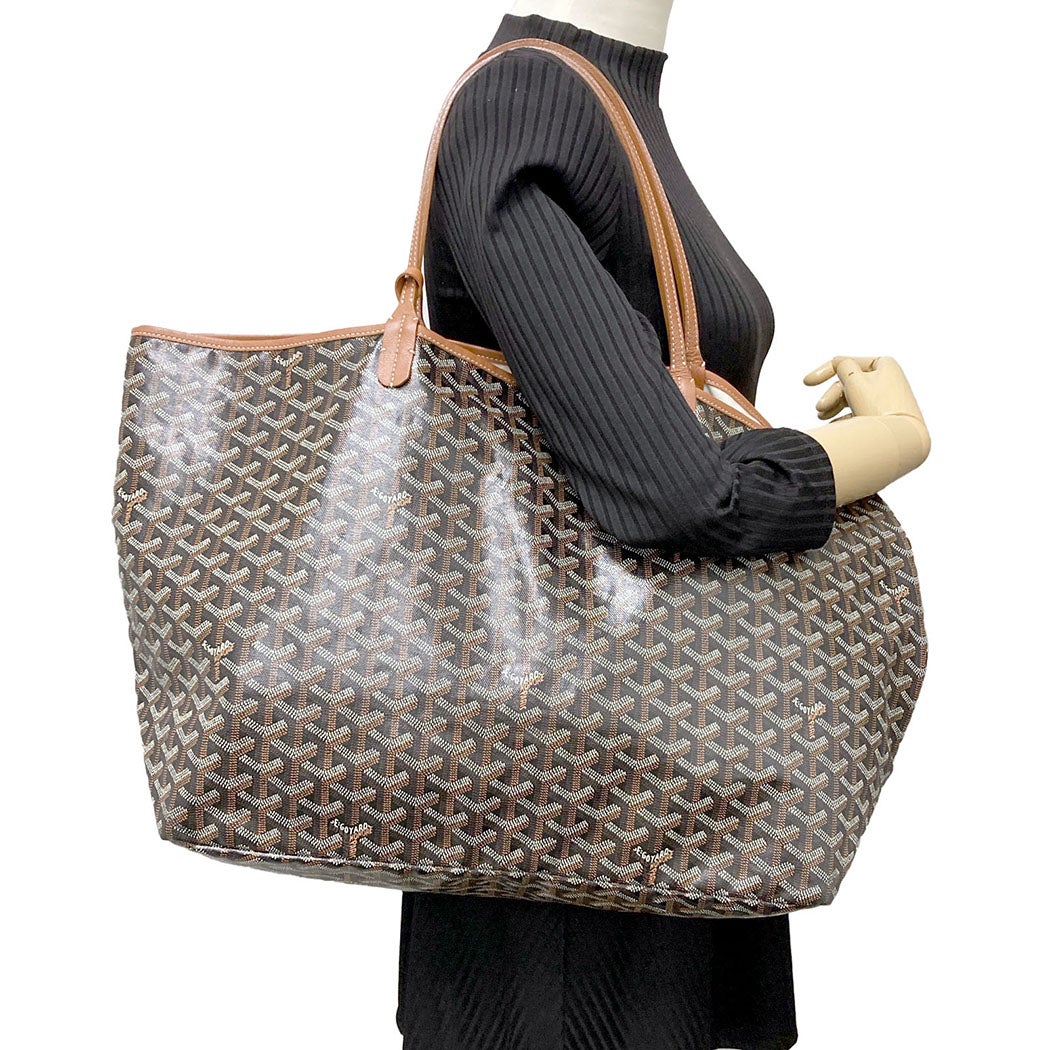 GOYARD サンルイGM ヘリンボーン ブラック ブラウン トートバッグ