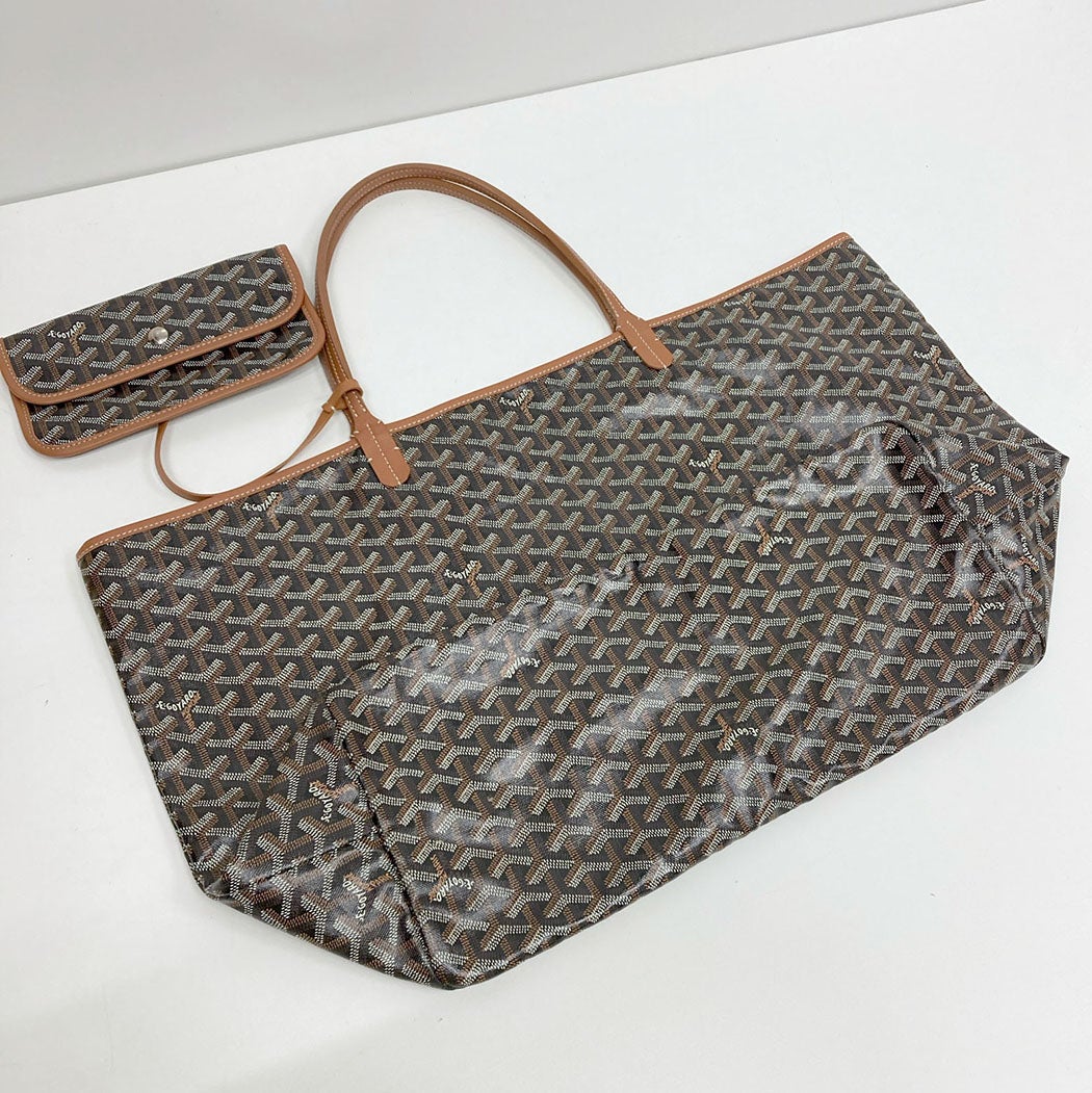 GOYARD サンルイGM ヘリンボーン ブラック ブラウン トートバッグ