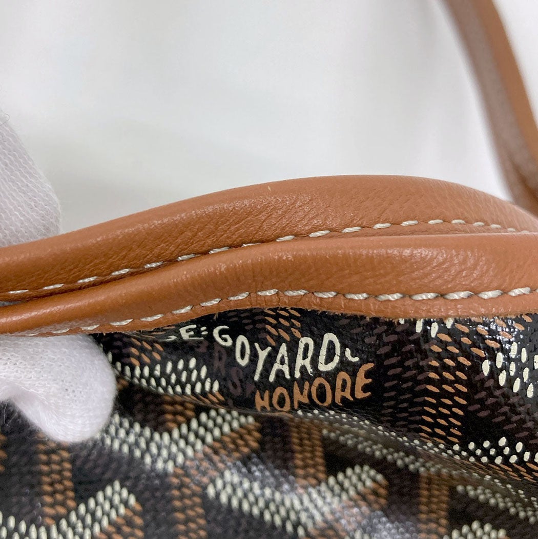 GOYARD ショルダーバッグ ヘリンボーン柄 ブラウン GOYARD サンルイGM ヘリンボーン ブラック ブラウン トートバッグ