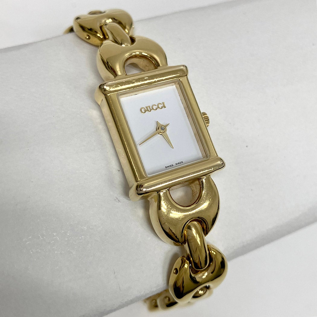 GUCCI チェンジベルトウォッチ 1800L 電池交換済 クォーツ メッキ