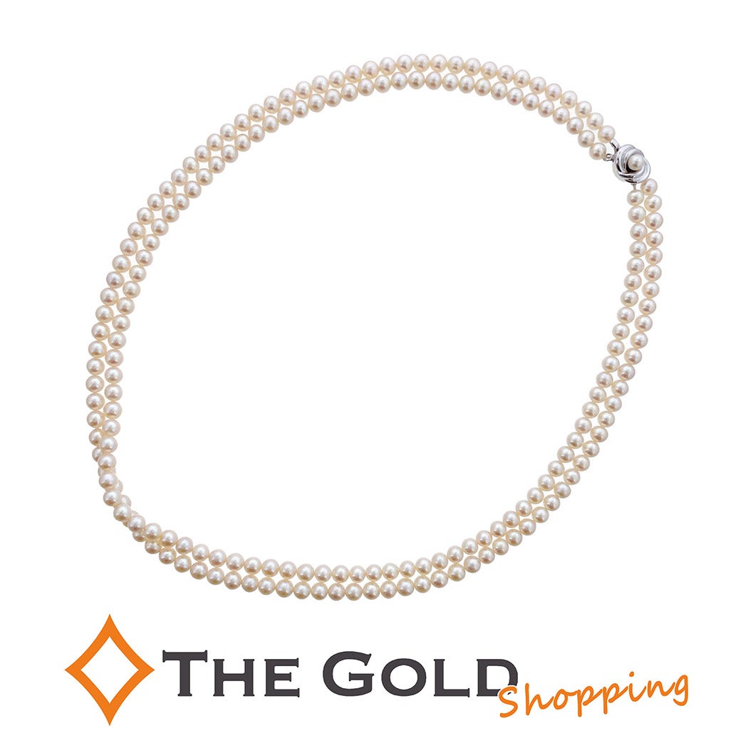 TASAKI ホワイトパール 2連ネックレス 63cm 7mm シルバー ロング