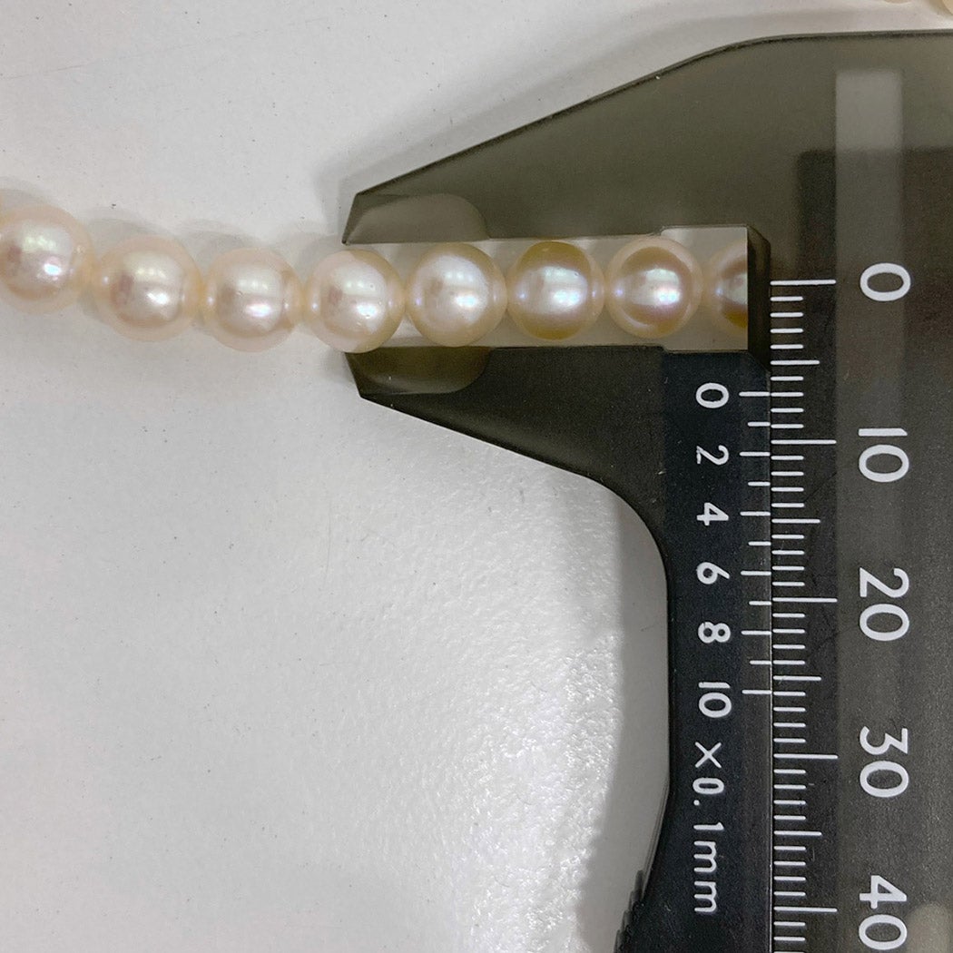 TASAKI ホワイトパール 2連ネックレス 63cm 7mm シルバー ロング