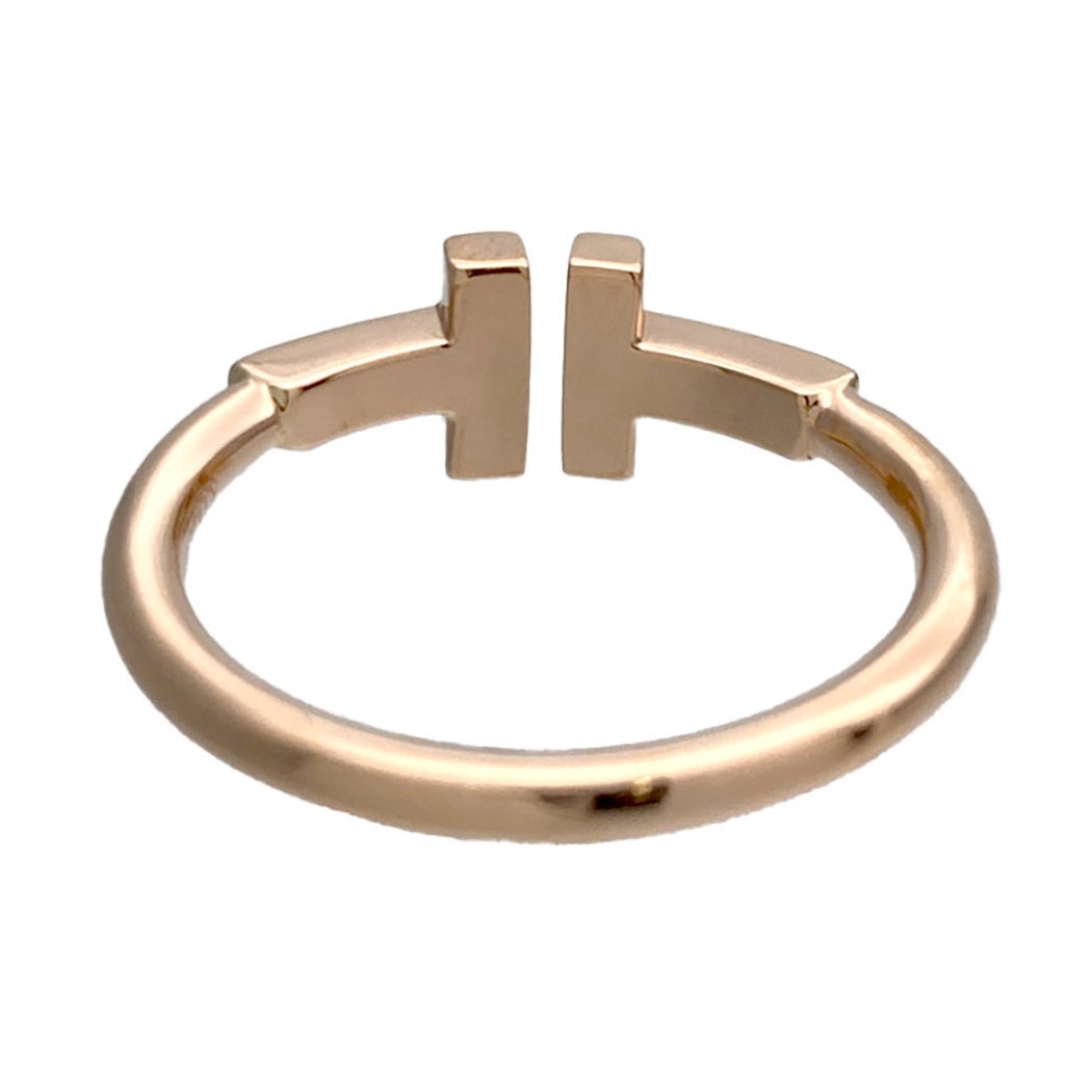 Tiffany&Co. Tワイヤーリング 9号 750 PG ピンクゴールド レディース