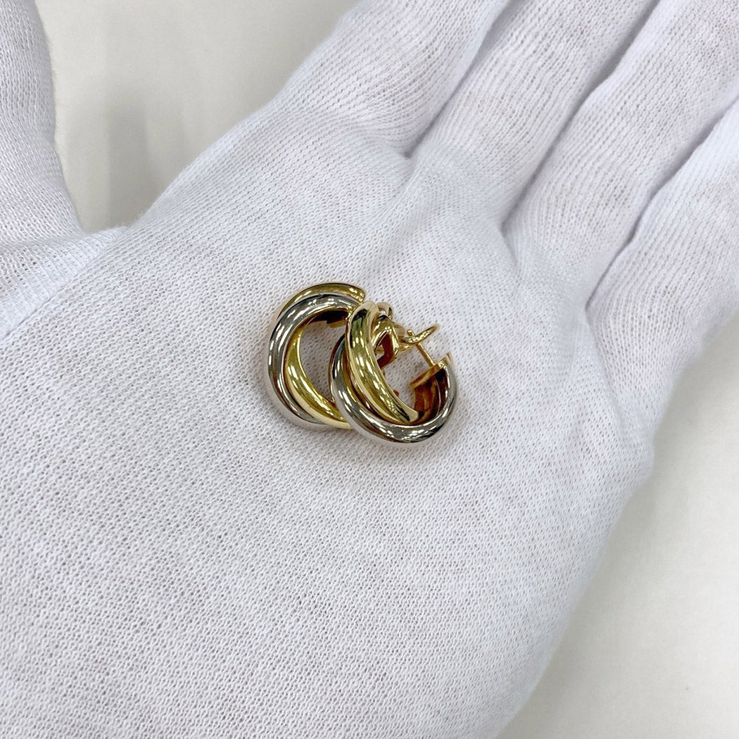 Cartier トリニティ ピアス 750 YG WG PG 3ゴールド ブラック