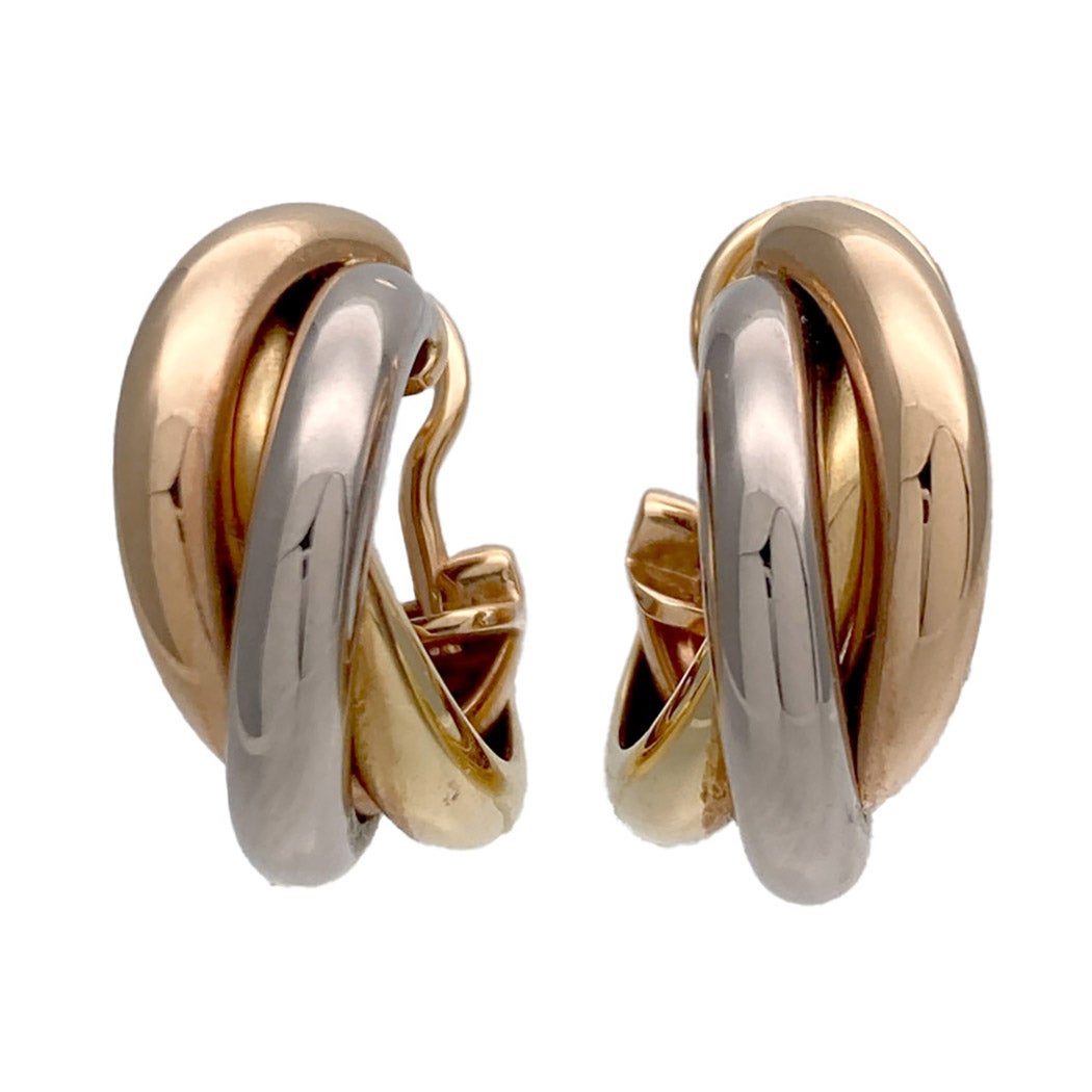 Cartier トリニティ ピアス 750 YG WG PG 3ゴールド ブラック