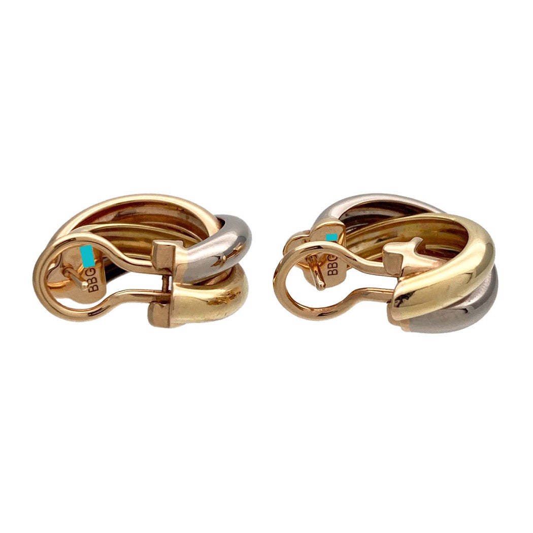 Cartier トリニティ ピアス 750 YG WG PG 3ゴールド ブラック