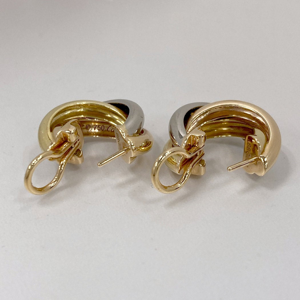 Cartier トリニティ ピアス 750 YG WG PG 3ゴールド ブラック