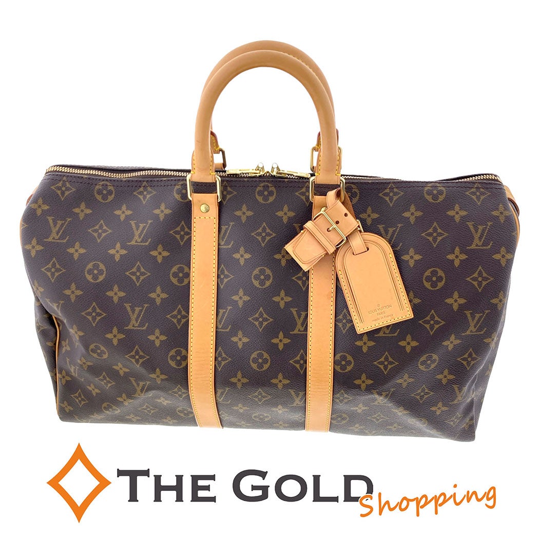 ルイヴィトン LOUIS VUITTON ボストンバッグ キーポル 45 モノグラムキャンバス モノグラム ゴールド金具 茶 ポワニエ・ネームタグ欠品 M41428 MB2193【中古】 LOUIS VUITTON キーポル45 M41428 モノグラム キャンバス ブラウン