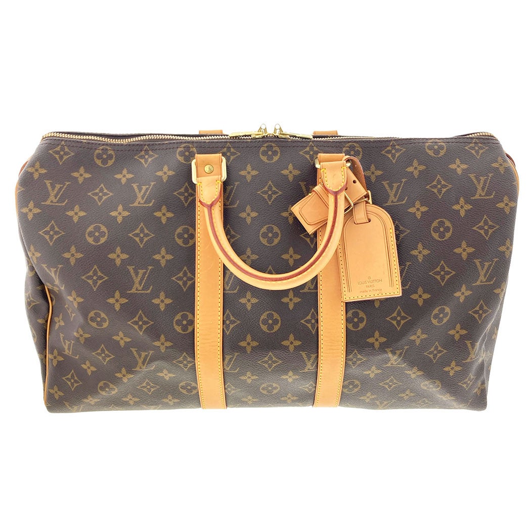 LOUIS VUITTON ルイヴィトン モノグラム キーポル 45 M41428 トラベル ハンド ボストン バッグ ブラウン フランス製 ブランド  【メンズ】【中古】 LOUIS VUITTON キーポル45 M41428 モノグラム キャンバス ブラウン