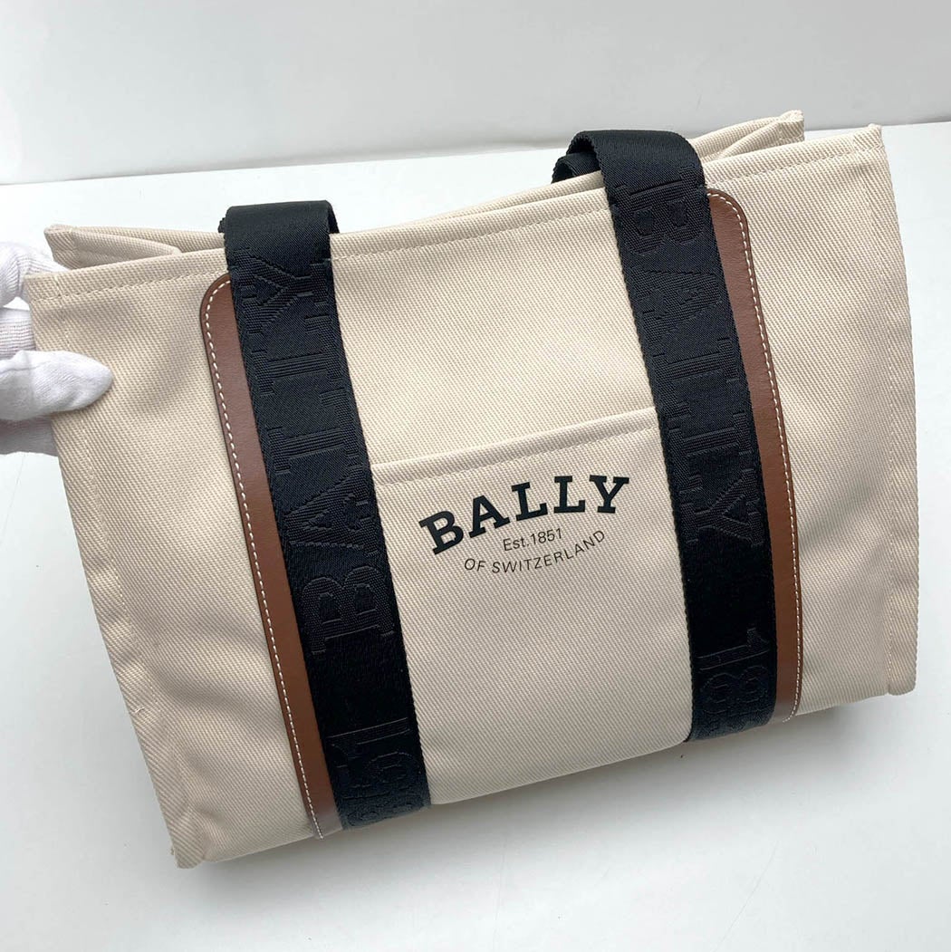 BALLY ドライヴァリアXL キャンバス トートバッグ ベージュ ブラック