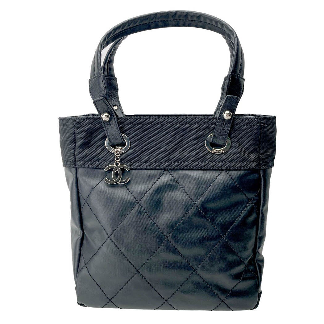 CHANEL パリビアリッツトートPM A34208 ブラック シルバー金具 トート
